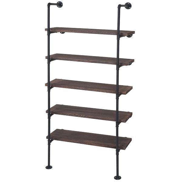 Étagère de support Mendler HWC-C45, étagère de rangement pour étagère de salon, design industriel 165x80x28cm, marron, 55453