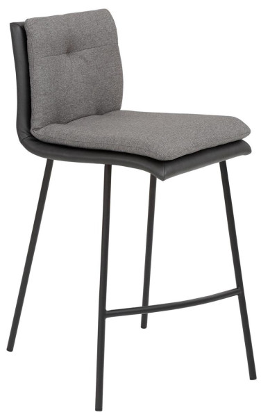 Tabouret de comptoir Mayer Sitzmöbel , structure à 4 pieds, revêtement par poudre noir, avec coussin intérieur supplémentaire, hauteur d'assise 67 cm, anthracite/gris, 1231_V3_124