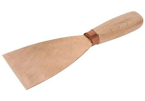 Spatule DENIOS 80 mm, souple, cuivre béryllium, anti-étincelles, pour zones Ex, 250-395