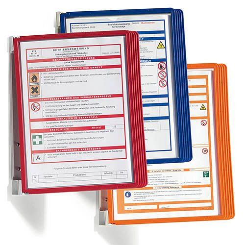 Tableau d'information Bedrunka+Hirth avec support mural A4, 5 pièces, rouge, dimensions en mm (LxPxH) : 360 x 260 x 325, 5551R