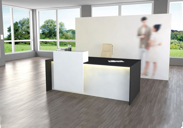 Kerkmann Palermo comptoir de consultation, Palermo, L 1800 x P 920 x H 1100 mm, anthracite/blanc, 20341710