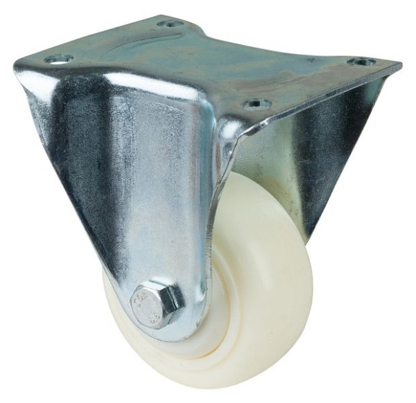 BS Rolls Roulette robuste, roulette fixe, largeur de roue 50 mm, Ø roue 100 mm, capacité de charge 300 kg, plastique couronné, roulement à billes, N110.B15.103