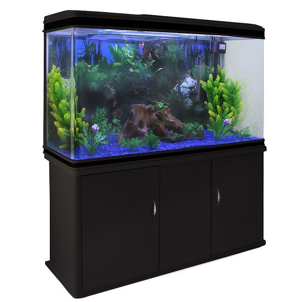 Kit aquarium complet Monster 300 L, noir avec gravier bleu, 25178