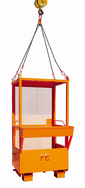 Plate-forme de travail industrielle Eichinger pour grue et chariot élévateur, 2 personnes, orange pur, 10730100000100