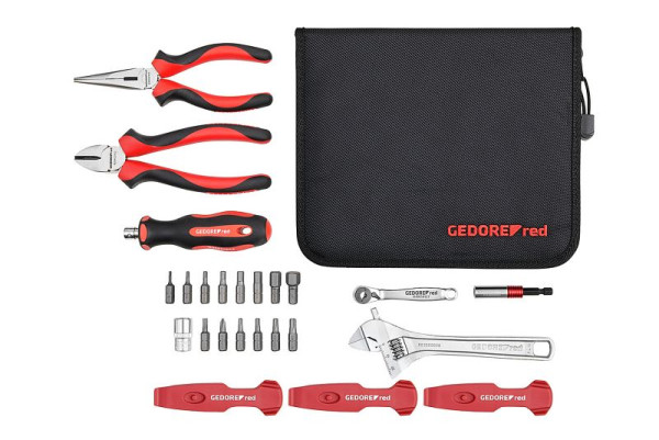 Atelier de kit de vélo rouge GEDORE, 3300195