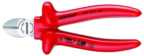 GEDORE Pince coupante VDE avec isolation par trempage, 140 mm, 6743540