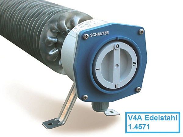 Chauffage à tube à ailettes Schultze RiRo s 3000 V4A avec interrupteur, 3000W 230V, acier inoxydable 1.4571, IP66/67, S 3000EA4