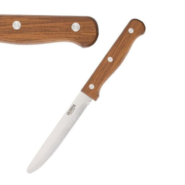 Couteau à steak OLYMPIA avec pointe ronde en bois, UE: 12 pièces, CS717