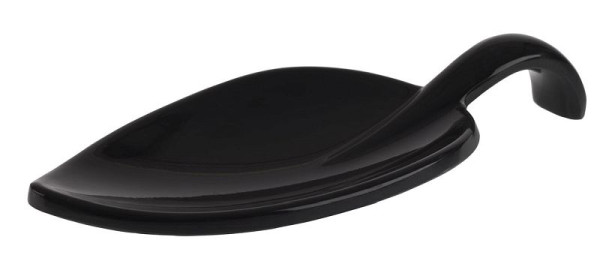 Cuillère à amuse-gueules APS -LEAF-, 10 x 4,5 cm, hauteur : 1,5 cm, mélamine, noir, paquet de 50, 83888