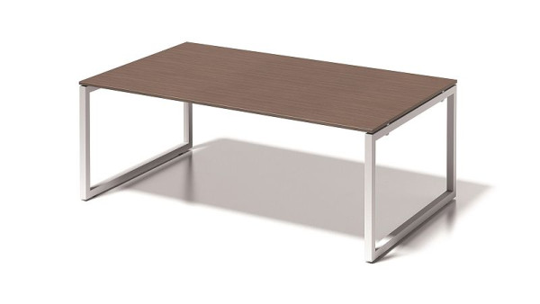 Poste de travail de direction/table de conférence Bisley Cito, cadre en O fixe en hauteur 730 mm, H 19 x L 2000 x P 1200 mm, noyer/blanc signalisation, DOF2012WN396