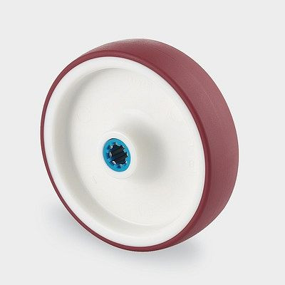 Roue TENTE-ROLLEN, roue Ø 160 mm, capacité de charge 350 kg, D 60 Shore, UAD160x40-20 HL58 rouge