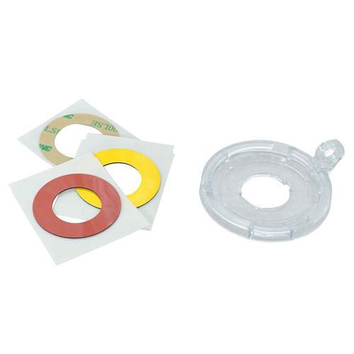 DENIOS caches de sécurité pour boutons poussoirs et interrupteurs d'arrêt d'urgence (22 mm), moyen, lot de 5, 312012