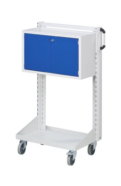 Armoire suspendue pour voiture de base ANKE; 800 x 450 x 1350 mm; RAL 7035/5010; avec 1 x armoire suspendue hauteur 450 mm, 962.041