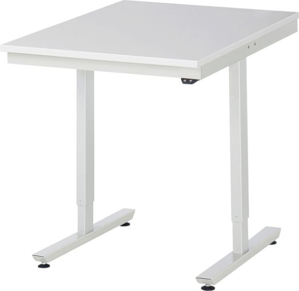 Table de travail RAU série adlatus 150 (réglable en hauteur électriquement), plateau en mélamine EGB, 750x720-1120x1000 mm, 08-AT-075-100-ME