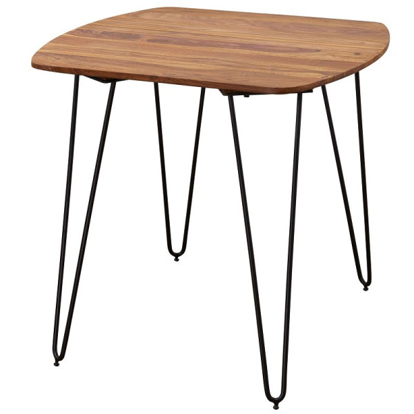 Table de salle à manger Wohnling KELA 80x80x76 cm en bois de Sesham massif, WL5.627
