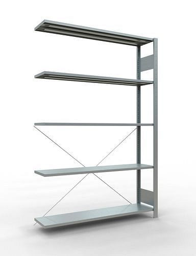 Rayonnage Schulte, panneau supplémentaire, 5 niveaux de rangement, traverse, charge du compartiment 150 kg, 1306 x 336 x 2000 mm, 278708
