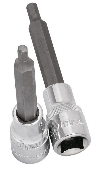 Kraftwerk 336005 Clé à douille à embout long 1/2" à six pans creux 5 mm 100 mm