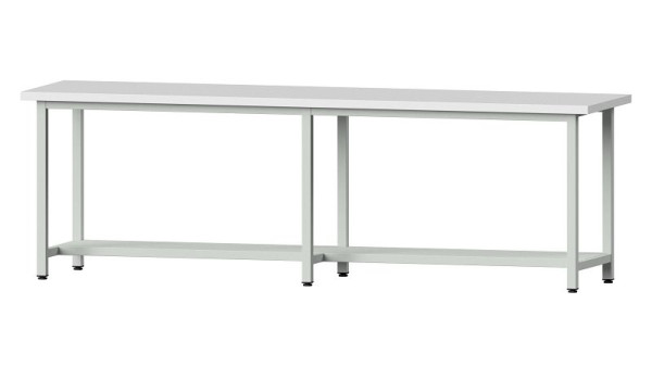 Bancs de travail ANKE table de travail, modèle 91, 2800 x 700 x 890 mm, RAL 7035, KSP 40 mm, 400.453