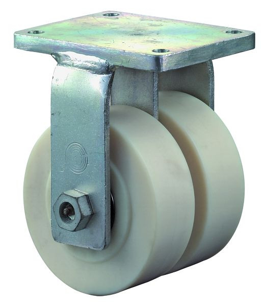Roulettes BS Roulette double robuste, roulette fixe, largeur de roue 2x55 mm, Ø roue 150 mm, capacité de charge 2000 kg, polyamide moulé, roulement à billes, S110.B16.150