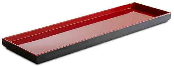 Plateau APS GN 2/4 -ASIA PLUS-, 53 x 16,2 cm, hauteur : 3 cm, mélamine, intérieur : rouge, brillant, extérieur : noir, mat, 15460