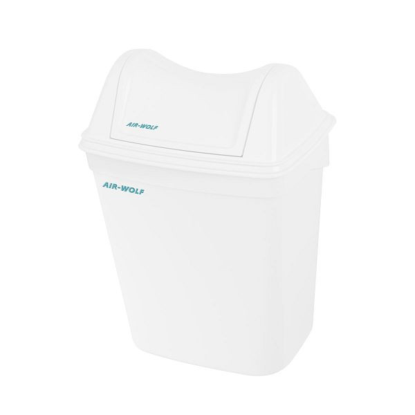 Conteneur à déchets hygiéniques Air Wolf avec capot, sans distributeur de sacs, blanc, 8 litres, plastique ABS, série Beta, 30-124