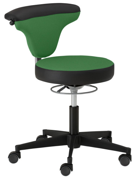 Mayer Sitzmöbel chaise pivotante fonctionnelle myTORRO SIT, avec roulettes pour sols durs, vert foncé/noir brillant, 1351_RO_753