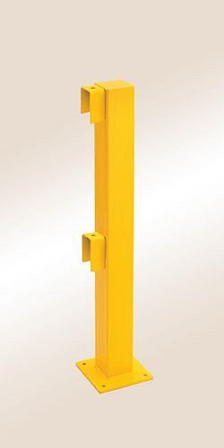 Garde-corps de protection contre les chocs DENIOS poteau de début/fin, plastifié jaune, 180-229