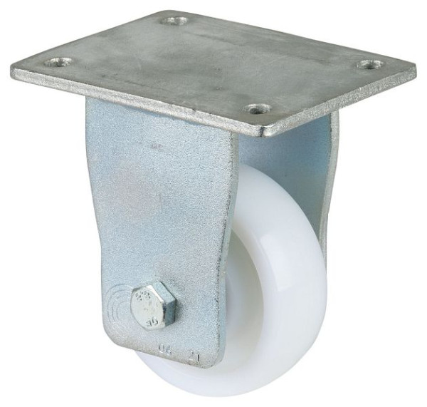 Roues BS Roulette pour charges lourdes, roulette fixe, largeur de roue 37 mm, Ø roue 100 mm, capacité de charge 400 kg, bande de roulement/corps de roue plastique, roulement à billes, RR110.B15.101