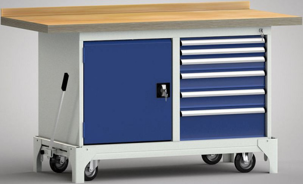Etabli standard mobile KLW - 1500 x 700 x 866 mm L x l x H, WS782N-1500M40-E7040