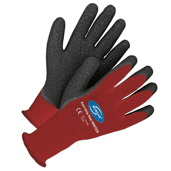Korsar Kori-Grip hiver rouge-noir, paquet de 12 paires, taille: 10, 1351346010