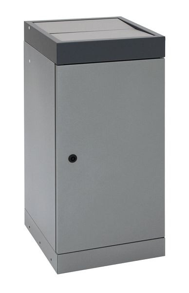 tri des déchets contondants ProTec-Plus, aluminium gris/7016, conteneur intérieur galvanisé, 70 litres, 607-070-0-2-716