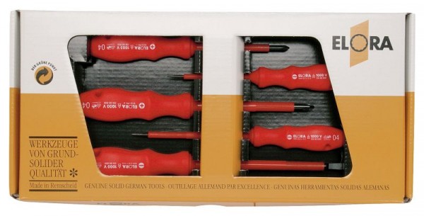 Jeu de tournevis ELORA VDE, fente et Phillips, 5 pièces, 979S-5K, 0979500509000