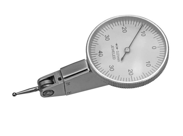 Manomètre à levier MACK, plage de mesure 0,8 mm, lecture 0,01, bouton 16,5 mm, 58-FHM-0,08/0,01