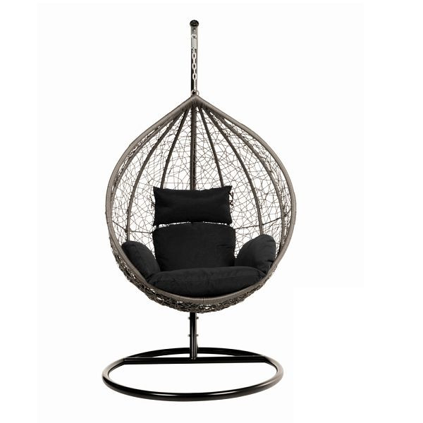 HOME DELUXE chaise suspendue en polyrotin CIELO - noir, 50923