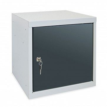 Serrure à cylindre pour casier pour objets de valeur ADB, dimensions du corps LxLxH 400x400x400 mm, couleur du corps : gris, RAL 7035/7016, 41201