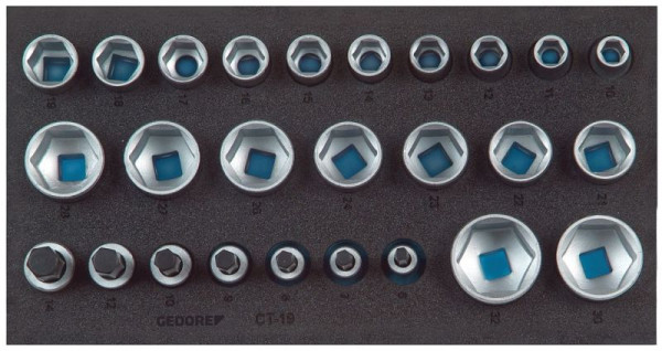 Insert GEDORE CT avec assortiment, jeu d'inserts pour clés à douille 1/2'', hexagonal, CT, 2308908