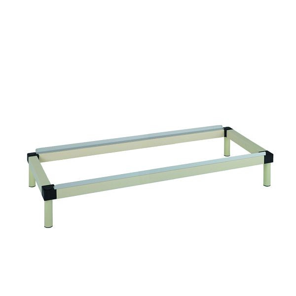 Soubassement Lotz Soubassement 4 places en plastique, crème, hauteur réglable 132 mm - 168 mm, dimensions : L x P : 1280 x 460 mm, 220640.1-24