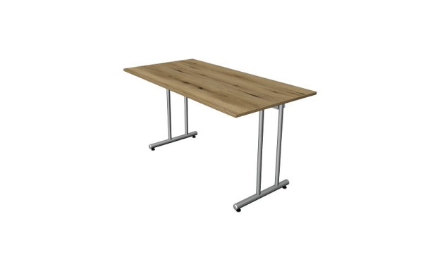 Kerkmann bureau bureau à domicile L 1400 x P 700 avec pied en C, chêne, 11188255