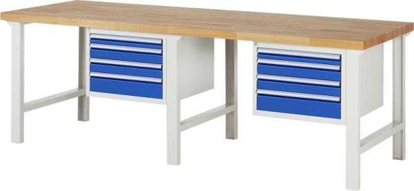 Etabli RAU série 7000 - modèle 7132, L2500 x P900 x H840 mm, base système L2500 x P850 x H800 mm, 03-7132A1-259B4S.11
