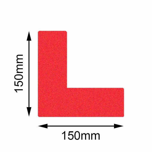 Marqueur de sol Mehlhose angle de sécurité rouge 150x150mm, UE: 10 pièces, KSRW1V10