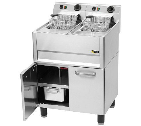 Friteuse électrique SOFINOR - 2 x 13 litres, sur armoire, FED26M