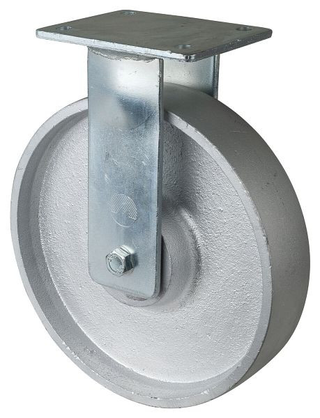 Roues BS Roulette robuste, roulette fixe, largeur de roue 54 mm, Ø roue 250 mm, capacité de charge 1400 kg, bande de roulement coulée, corps de roue coulé, roulement à billes, RR110.C81.250