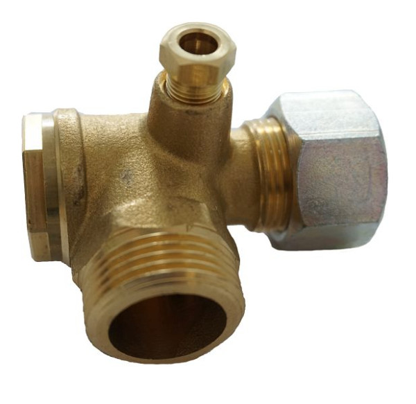 Clapet anti-retour AEROTEC 1/4 pouce AG - tuyau 10 mm - avec raccord de décharge, 9414167