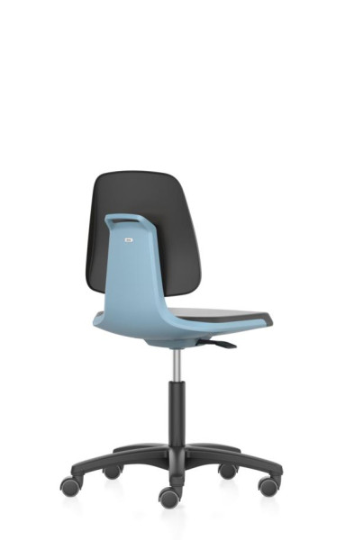 siège de travail bimos Labsit avec roulettes, assise H.450-650 mm, tissu, coque d'assise bleue, 9123-5800-3277