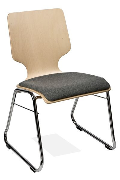 Chaise empilable Kaiser-Sitzmöbel KS32-N1SP2, forme : N1, structure luge, assise rembourrée, UE : 6 pièces, KS32-N1SP2