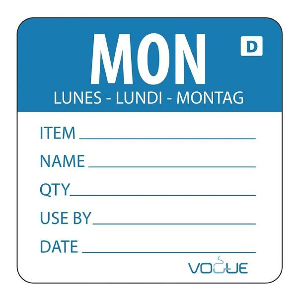 Étiquettes solubles Vogue Monday blue, UE : 500 pièces, GH351