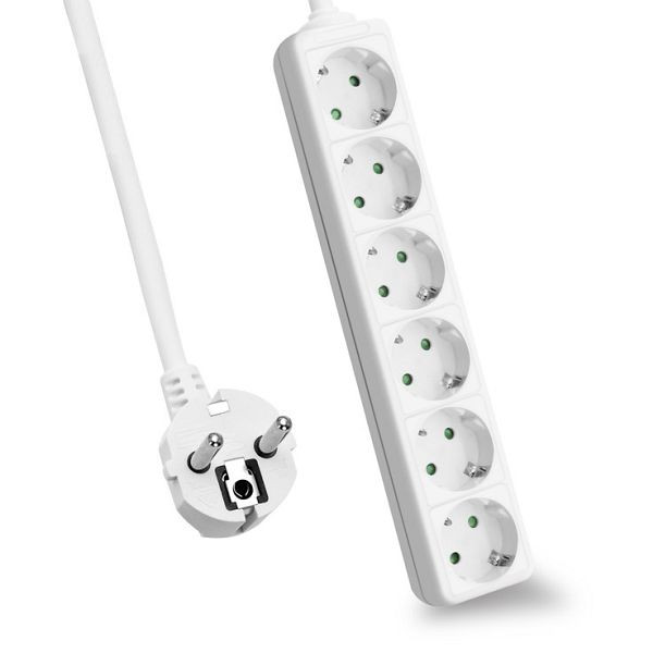 Helos multiprise CLASSIC, 6 voies, blanc, 5,0m, sans interrupteur, 262795