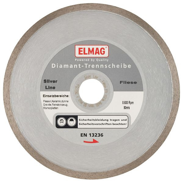Disque diamant ELMAG 115mm, SILVER LINE - TUILE (alésage : 22,2 mm), 61500