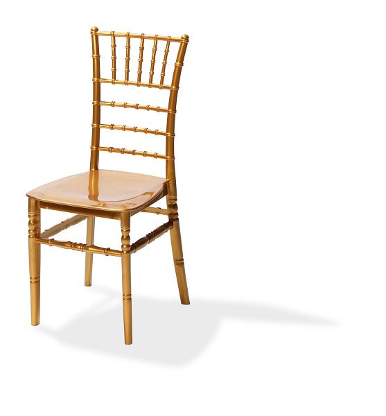 VEBA chaise empilable Tiffany or, polypropylène, 41x43x92cm (LxPxH), incassable, 50410GL