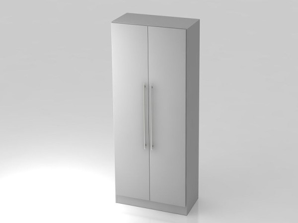 Armoire Hammerbacher 5OH avec poignée de garde-corps du panneau de base gris/gris, 80x42x200,4 cm (LxPxH), V7100/5/5/RE
